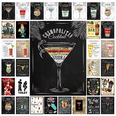 £3.95 • Buy Cocktail Beer Tiki Bar Gin Metal Tin Sign Plaque Home Bar Man Cave Signs M34