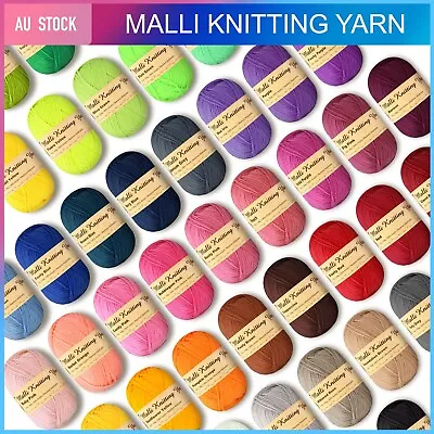 $2.50 • Buy 100g Malli Knitting Yarn 8ply Acrylic Crochet Craft Super Soft Fine Threat Ball