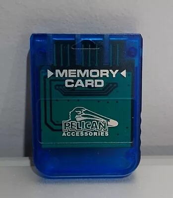 PlayStation 1 Pelican Memory Card Translucent Blue Tested PS1 PSONE • $8.95