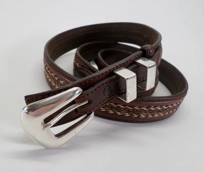 $49.45 • Buy Tony Lama Leather Ranger Belt 40 Don Diego Horsehair Inlay Western Brown 7937L