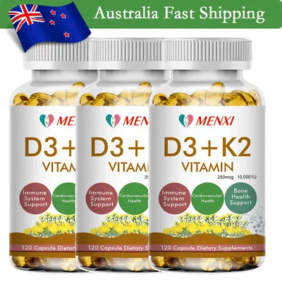 Vitamin K2 (MK7) With D3 Softgels With 10000 IU Supplement Immune Bone Health • $21.73