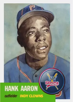 HANK AARON 53 CLOWNS ACEO ART CARD ## BUY 5 GET 1 FREE ### Or 30% OFF 12 OR MORE • $3.95