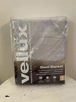 Vellux New Gray Twin Sheet Blanket 100% Cotton 60 X90 Inches • $34