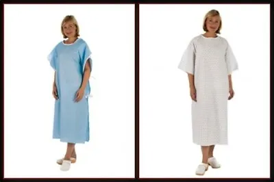 £8.20 • Buy NHS Hospital Patient Gown Dress, UNISEX Universal Wrap Around Style White/Blue