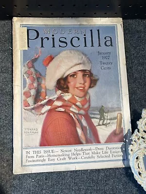 Modern Priscilla~ Edward Volkman ~ Shopping ~ Fashion In Feathers~1927 Magazine • $1