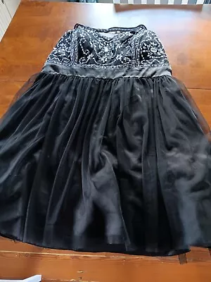 Formal Dress Sz 13/14 Masquerade Back Glitter Cocktail Party Prom Strapless • $30