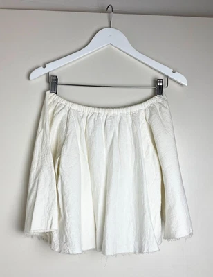White Cotton [ VIKTORIA & WOODS ] Frayed Bardot Top Made In Australia Size 0 XS • $69.95