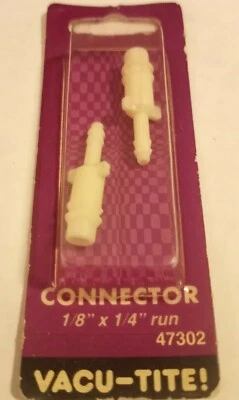$1 • Buy 2- Straight Hard Hose Connector 1/4  X 1/8  Tubing Vacuum Line Reducer Adapter