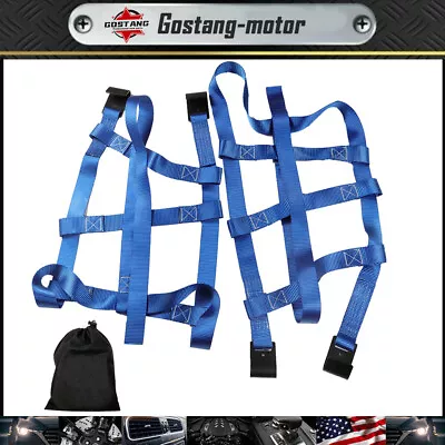 2Pcs Heavy Duty Car Tire Tow Dolly Straps Basket Strap Wheel Net Flat Hook • $29.61