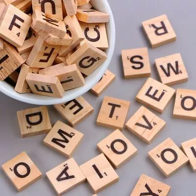 Individual Tiles Letters Numbers WOODEN SCRABBLE For Craft Alphabet Game Wood UK • $10.12