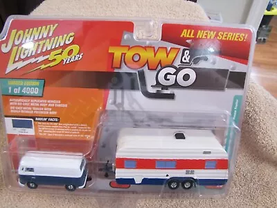 Johnny Lightning Tow & Go 1965 Vw Type 2 Van Bus And Travel Trailer Jl Camper • $7.99