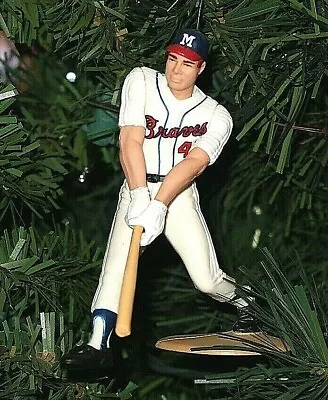 Eddie Mathews Milwaukee Atlanta Braves Baseball Xmas Tree Ornament Vtg Jersey 41 • $14.92