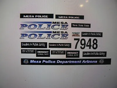 Mesa Arizona  Arizona Police  Vehicle Decals 1:64 Two For One Money • $10.79