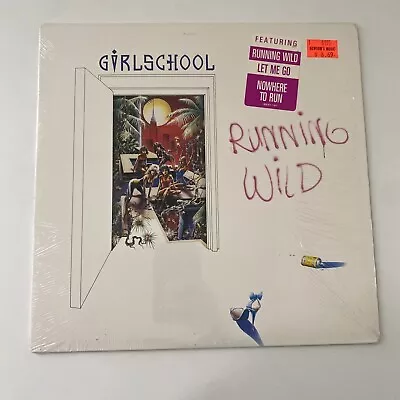 GIRLSCHOOL RUNNING WILD Black Vinyl LP Hype Sticker Shrink 1985 • $22.88