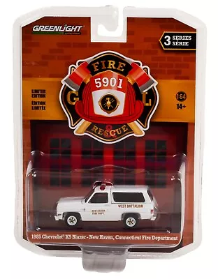 1:64 GreenLight *FIRE & RESCUE 3* 1985 Chevy K5 Blazer NEW HAVEN CT Fire NIP  • $4.99