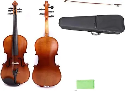 $169.20 • Buy Natural Brown Viola Maple Spruce Wood Body Ebony Fittings With Case,bow