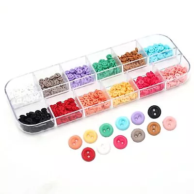 600pcs Tiny Plastic Buttons 4mm 2 Hole Mini Resin Round Button For Dolls Clot... • $26.72