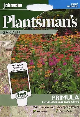 £3.30 • Buy Johnsons Pictorial Pack - Flower - Primula Candelabra Woodside Mixed - 50 Seeds
