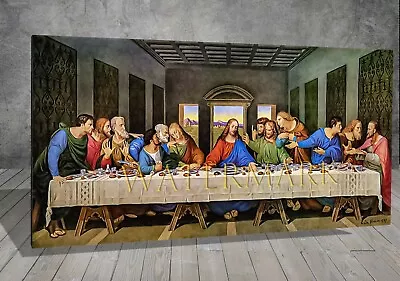 Da Vinci The Last Supper RELIGION CHURCH CANVAS PAINTING ART PRINT W2 213 • £42.50