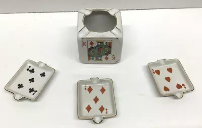 Lipper Mann Vintage 1950s Playing Card Ashtray 4 Piece Set • $29.99