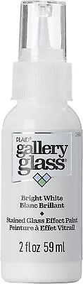 FolkArt Gallery Glass Paint 2oz-Bright White FAGG2OZ-19692 • £11.39