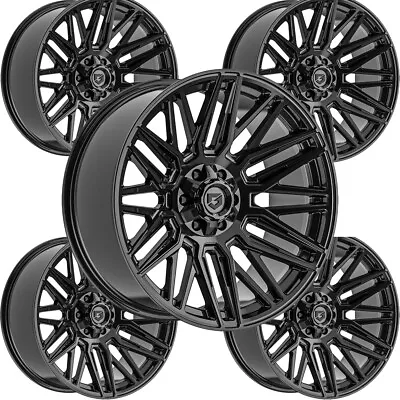 (Set Of 5) Gear 770B Edge 18x9 6x135/6x5.5  +0mm Gloss Black Wheels Rims • $1224.95