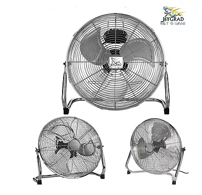 18  3 Speed Chrome Free Standing Portable Floor Oscillating Tilt Air Cooling Fan • £34.99