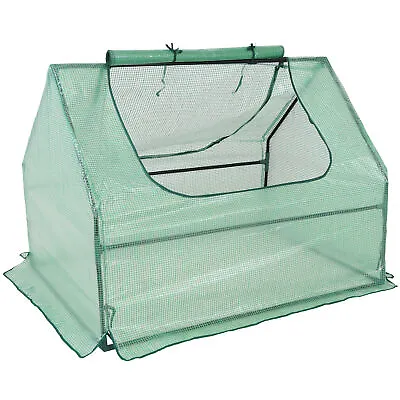 4 X 3 Ft Steel PVC Panel Mini Greenhouse With 2 Doors - Green By Sunnydaze • $59.95
