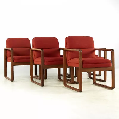 Milo Baughman Style Mid Century Oak Dining Chairs - Set Of 6 • $3895