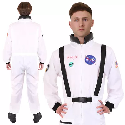 Adults Astronaut Costume Spaceman Flight Uniform Unisex Mens Ladies Fancy Dress  • £18.99