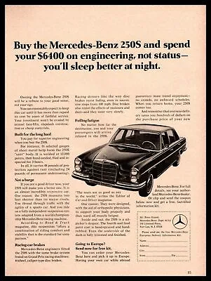 1967 Mercedes Benz 250S 4-Door Sedan $6400 Fort Lee New Jersey Vintage Print Ad • $9.95