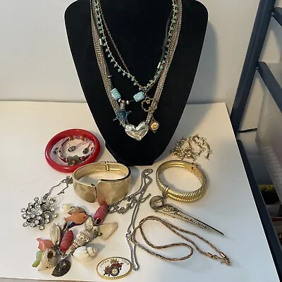 Jewelry Lot Junk Drawer Necklaces Bracelets Silver And Gold Tone Broken Art • $15.99