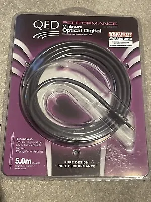 QED Performance Optical Mini Toslink To Mini Toslink Graphite Cable 5.0m • £39.99