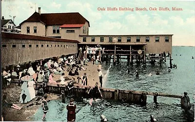 Postcard Oak Bluffs Bathing Beach Oak Bluffs Massachusetts • $7.09