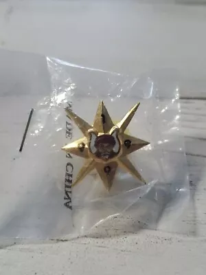 Mason Tie Tack Lapel Hat Pin Gold Tone Star B7 • $8