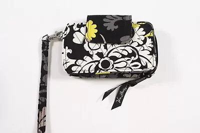 Vera Bradley Wallet Baroque Wristlet Zip Around Black Yellow White • $17.99