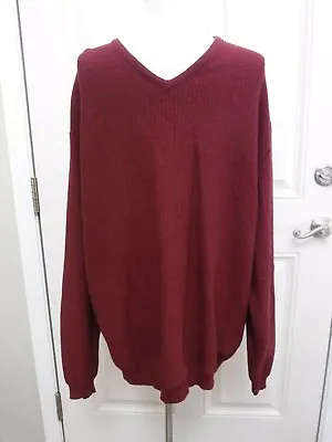 TOMMY BAHAMA XL V Neck Burgundy Red Cotton Knit Long Sleeve Pull Over Sweater • $19.99