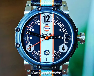 BRM Carburator Style Titanium PVD Limited Edition Gulf Watch 44mm BOX & PAPERS • $4480