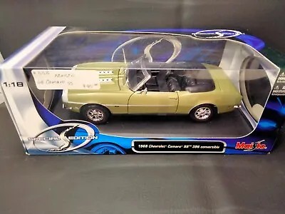 1/18 Scale Maisto Classic 1968 Camaro SS 396 Convertible Special Edition Green • $40.40