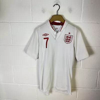 England Football Shirt Mens Small White Umbro 2012/13 Home #7 David Beckham • £43.95