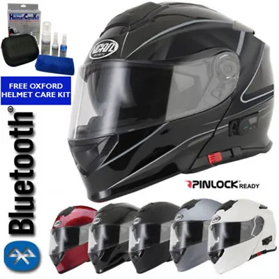 Vcan V271 Blinc Bluetooth Flip Up Motorcycle Motorbike Helmet Sat Nav Mp3 • $249.01