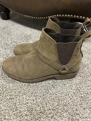 TEVA De La Vina Dos Brown Waterproof Leather Chelsea Harness Ankle Boot Size 7 • $25