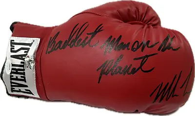 Mike Tyson Baddest Man On The Planet Signed Red Leather Boxing Glove JSA R • $999.99