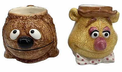 Vtg Fozzie  Bear & Rolf The Dog Muppets Jim Henson Ceramic Coffee Mug Sigma • $56