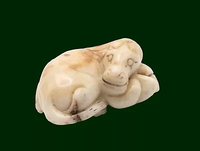 Antique Chinese White Jade Recumbent Horse Yuan/Ming Serene Expression • $675