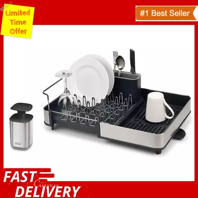 Extendable Steel Dish Rack Kitchenware Organiser Set With Bonus Soap Dispenser • $99.99