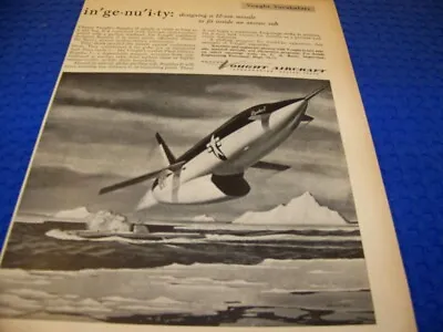 1958 Vought Regulus Ii Missile  Ingenuity ..1-page Sales Ad..(881gg) • $9.99