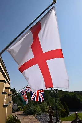 Premium England Flag Wall Mounted Kit 6ft Flag Pole Wall Bracket And Flag • £34.99