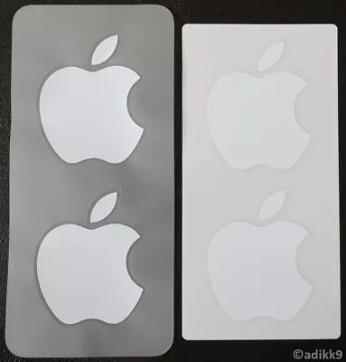 4 X GENUINE APPLE IPHONE WHITE LOGO DECAL STICKERS 4.8cm X 6.0cm BRAND NEW • £6.45