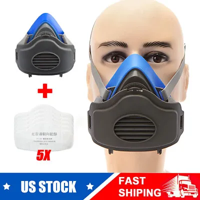 Silicone Half Face Gas Mask Paint Spray Chemical Respirator Reusable 95% Filter • $11.99